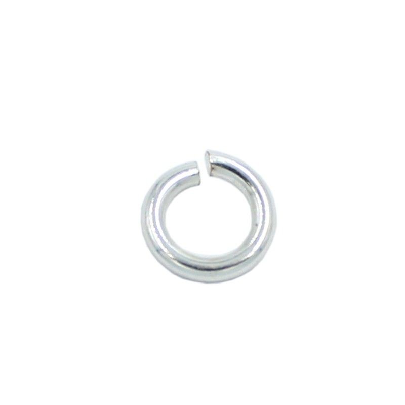 Ring round 8mm brass with silver plated (20 units)