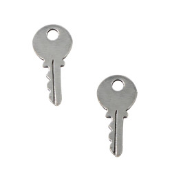 Key shaped earrings with...