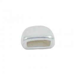 Terminal leather flat 6mm zamak and silver