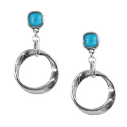 Hoop earrings with coloured...