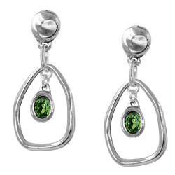 Long earrings with cut glass