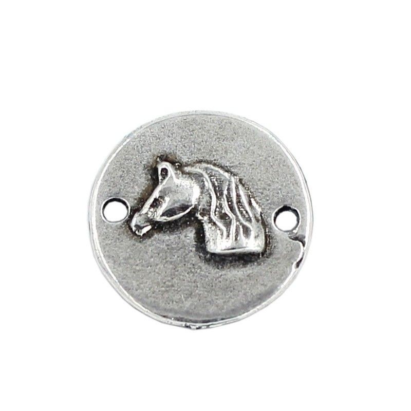 Connector Horse of zamak and silver