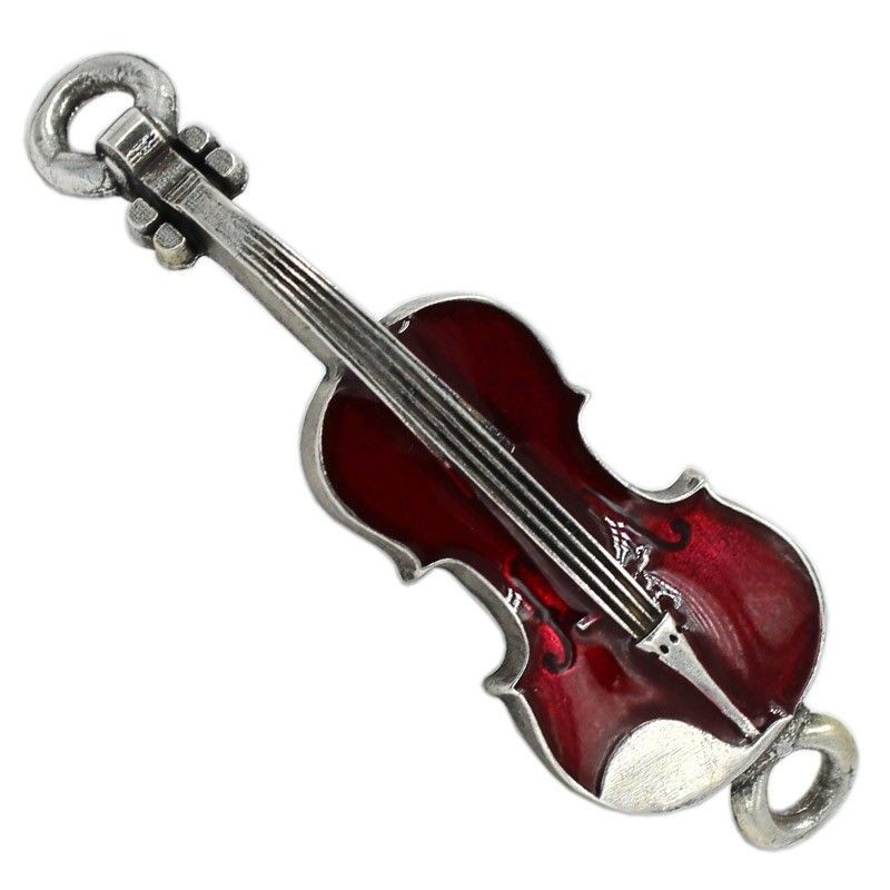 Abalorio violín de zamak en color
